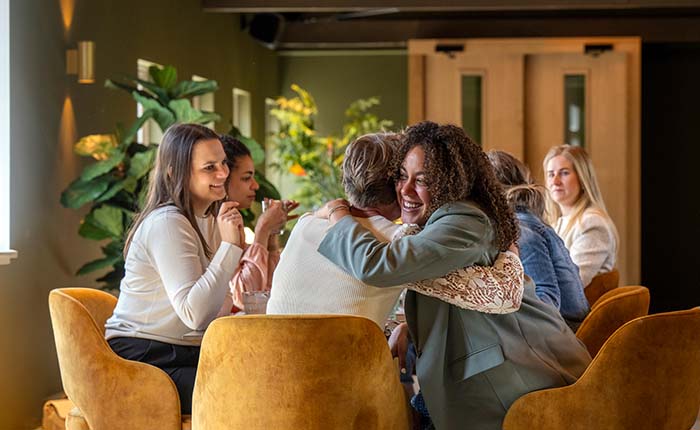 Group of small business owners in a wellbeing meeting